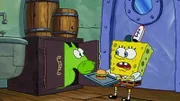 L-R: Mystery the Seahorse, SpongeBob