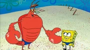 L-R: Larry the Lobster, SpongeBob