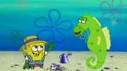 L-R: SpongeBob, Mystery the Seahorse