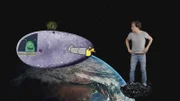 Checker Tobi trifft im Weltall er auf ein Alienraumschiff.
