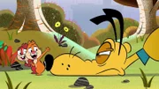 Chip und Dale(l.) mit Pluto(r.)