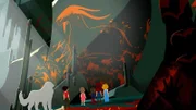 Sebastian (links) und seine Freunde haben eine wunderschöne Urzeithöhle in den Bergen entdeckt.