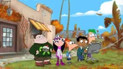 PHINEAS AND FERB - "Phineas and Ferb Save Summer" - Jay Leno ("The Tonight Show with Jay Leno") guest stars in "Phineas and Ferb Save Summer", a special one-hour episode premiering MONDAY, JUNE 9 (10:00-11:00 a.m., ET/PT) on Disney XD. Leno plays the voice of Major Monogram's boss, Colonel Contraction of the O.W.C.A. (Organization Without a Cool Acronym), in the special episode in which Phineas, Ferb and the gang host a global summer concert -- just as Doofenshmirtz's latest "-inator" invention moves the Earth, putting summer itself in jeopardy. (DISNEY XD) BUFORD, ISABELLA, PHINEAS, BALJEET, FERB