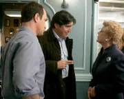 L-R Christopher Meloni as Det. Elliot Stabler, Alfred Molina as Gabriel, Angela Lansbury as Eleanor Duvall