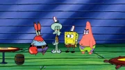 L-R: Mr. Krabs, Squidward, SpongeBob, Patrick