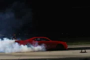 Ryan Martin does a burn out in his Fireball Camaro.