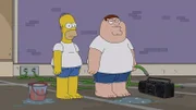 Um sein gestohlenes Auto wiederzufinden, überzeugt Peter (r.) Homer (l.) davon, bei einer heißen Autowäsche mitzumachen ...
