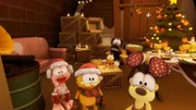 Mit Arlene richten Garfield und Odie ein weihnachtliches Festessen für streunende Hunde in der Nachbarschaft aus.