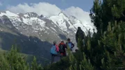 Tourists and the mountain guide.