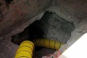 Nogales, Arizona, USA: Hidden under a parked car, ICE and BP discovered a drug-smuggling tunnel going under the US/Mexico border.  (Photo Credit: NGT/ Kevin Cunningham)