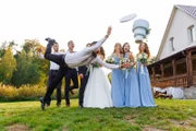 Loser drops the wedding cake during the wedding ceremony