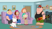 Peters (r.) Dummheit nimmt rekordverdächtige Züge an. Lois (3.v.r.), Stewie (2.v.r.), Meg (M.), Brian (2.v.l.) und Chris (l.) sind fassungslos ...