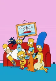 (14. & 15. Staffel) - Gemeinsam ist die Familie Simpsons unschlagbar: (v.l.n.r.) Homer, Kater Schneeball, Maggie, Lisa, Bart, Hund Knecht Ruprecht und Marge.