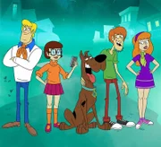 L-R: Fred Jones , Velma Dinkley, Scooby-Doo,  Shaggy Rogers ,  Daphne Blake