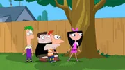 PHINEAS AND FERB - "Primal Perry" - When Perry comes face-to-face with an Australian platypus hunter set out to destroy him, his unwavering demeanor is threatened and his life is put in danger. Perry must find a way to defeat this villainous foe, rescue Doofenshmirtz from the error of his ways and save himself from the hunt, all the while maintaining the sanctity of the Danville Botanical Gardens.  Meanwhile, Baljeet is having an existential emergency and finds himself incapable of making decisions, so Phineas and Ferb create an infinite probability generator that will allow Baljeet to make as many choices as he pleases without being affected by the consequences. This episode of "Phineas and Ferb" premieres Saturday, March 2 (8:00 a.m., ET/PT) on Disney XD. (DISNEY XD) FERB, BUFORD, PHINEAS, ISABELLA