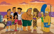 Die Mafiosi-Braut: Fat Tony (4.v.r.), Selma (3.v.r.), Marge (2.v.r.) und Homer (r.) ...