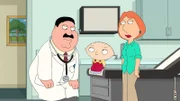 Bei einem Arztbesuch wird bei Stewie (M.) ADHS diagnostiziert. Während Lois (r.) sich Sorgen macht, versucht Brian, Vorteile für sich herauszuziehen ...