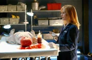 Catherine (Marg Helgenberger) präpariert den Dummy, um den Mord an einem kleinen Jungen nachzustellen.