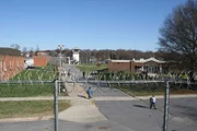 JESSUP, MARYLAND: New arrivals will live alongside every type of felon.  Minimum and maximum security inmates  are all mixed together and the inmates are spread out across four main housing units.  Some stay for a few months and other inmates for life.   (Photo credit  © Mark Lieber / NGT)