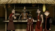 L-R: Sokka, Dock/Xu/Bushi, Toph, Katara, Aang