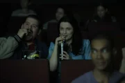 Kimberly and Brian on a first date at the movie theater.