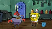 L-R: Robot Krabs, SpongeBob