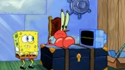 L-R: SpongeBob, Mr. Krabs, Karen