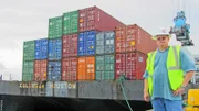 Der Frachter Mathilde kann bis zu 18.000 Container an Bord transportieren.