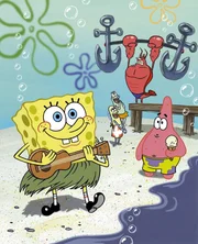 SpongeBob und seine Freunde veranstalten eine Fete. Um ein wenig Stimmung zu machen, hat SpongeBob seine Ukulele rausgekramt.