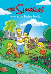 L-R: Bart, Homer,  Marge, Maggie, Lisa