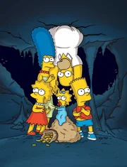 Bei einem Ausflug in eine Höhle brechen Marge (2.v.l.), Homer (2.v.r.), Bart (r.), Lisa (l.) und Maggie (M.) ein. Während des Wartens erzählt Lisa eine Geschichte ...