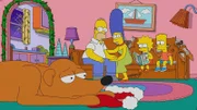 (v.l.n.r.) Knecht Ruprecht; Homer; Marge; Lisa; Bart
