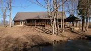 The exterior of the Pleasant Valley Cabin in Kentucky, as seen on HGTV's Log Cabin Living