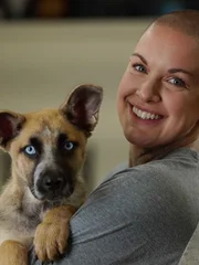 Adoptee Venus and Amanda Giese pose for the camera