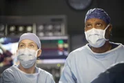 Stehen vor einer schwierigen Operation: Webber (James Pickens, Jr., r.) und Meredith (Ellen Pompeo, l.) ...