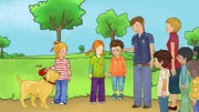Hundetrainer Tom und seine Hündin Polly besuchen den Kindergarten.