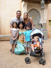 Buddy and his family pose with Princess Jasmine at Disney World (pictured clockwise: Lisa, Marco, Buddy Jr, Sofia, Buddy.)