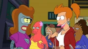 Durch den Fehler eines Aliens stecken nun Bender (l.) und auch Fry (vorne, r.) im falschen Körper ...