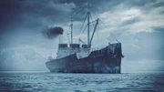 CGI der SS Baychimo, eines Geisterschiffs, das 38 Jahre lang unbemannt durch die Meere Alaskas fuhr