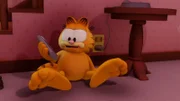 Garfield hängt in der Warteschleife von Jons Kabelbetreiber, es dauert nicht lange bis er einschläft...