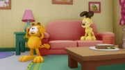 Aus Versehen isst Garfield Hundefutter, das dazu führt, dass er sich nun auch wie ein Hund fühlt.