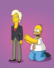 Roz (l.) aus Ohio wird Homers neue Assistentin. Im Nu lässt sich der naive Homer (r.) von der charmanten Frau einwickeln, doch schon bald muss er einsehen, dass es Roz nur auf seinen Job abgesehen hat ...
