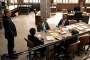 Pictured: (l-r) Christopher Meloni as Detective Elliot Stabler, Kevin Craig West as Terrance Bryant, Demore Barnes as Deputy Chief Christian Garland