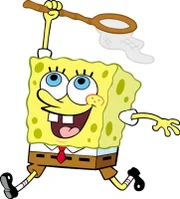 SpongeBob bei seiner Lieblingbeschäftigungen: Quallen fangen.