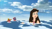 Yoyo und Doc Croc mit der kleinen Meerjungfrau im Wasser.
