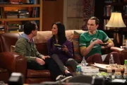 Sheldon (Jim Parsons, r.) kann nicht glauben, dass Priya (Aarti Mann, M.) und Leonard (Johnny Galecki, l.) gegen Rajs Willen eine Beziehung eingehen wollen ...