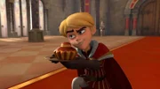 Prinz John präsentiert seinem Bruder König Richard ein giftiges Brot.