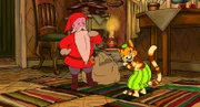 Findus freut sich, dass der Weihnachtsmann tatsächlich zu ihm kommt, wie zu allen Kindern.