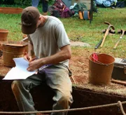 Archaeology, archaeological dig, documenting, digging