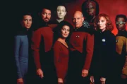 Patrick Stewart (Captain Picard) und seine Mannschaft